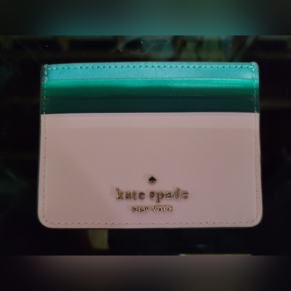 Kate Spade Pink and Greem Pineaple Leather Card Holder
